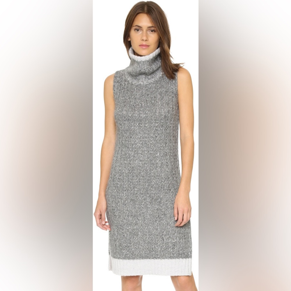 Rag & Bone Makenna alpaca sleeveless Knit Grey funnel neck dress XS